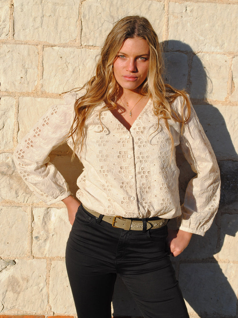 Betty Blouse Cream Shiffle