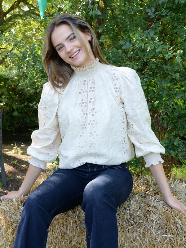 Christine Blouse Cream Shiffle