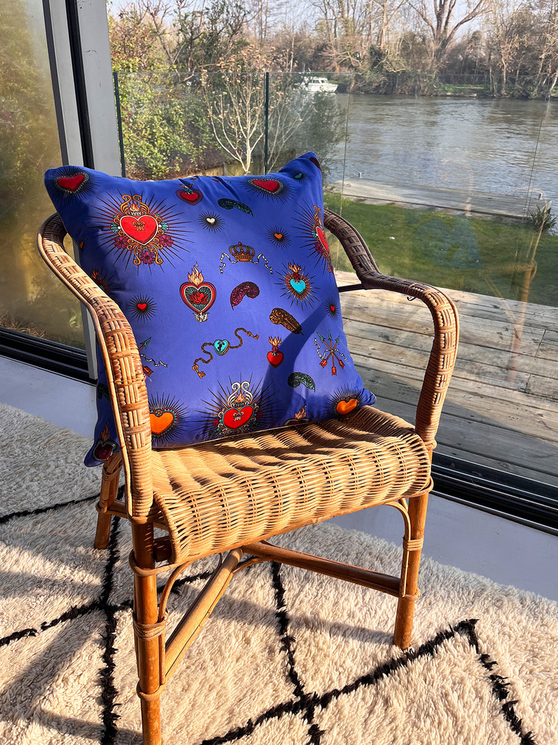 Cushion Cover Royal Blue Heart