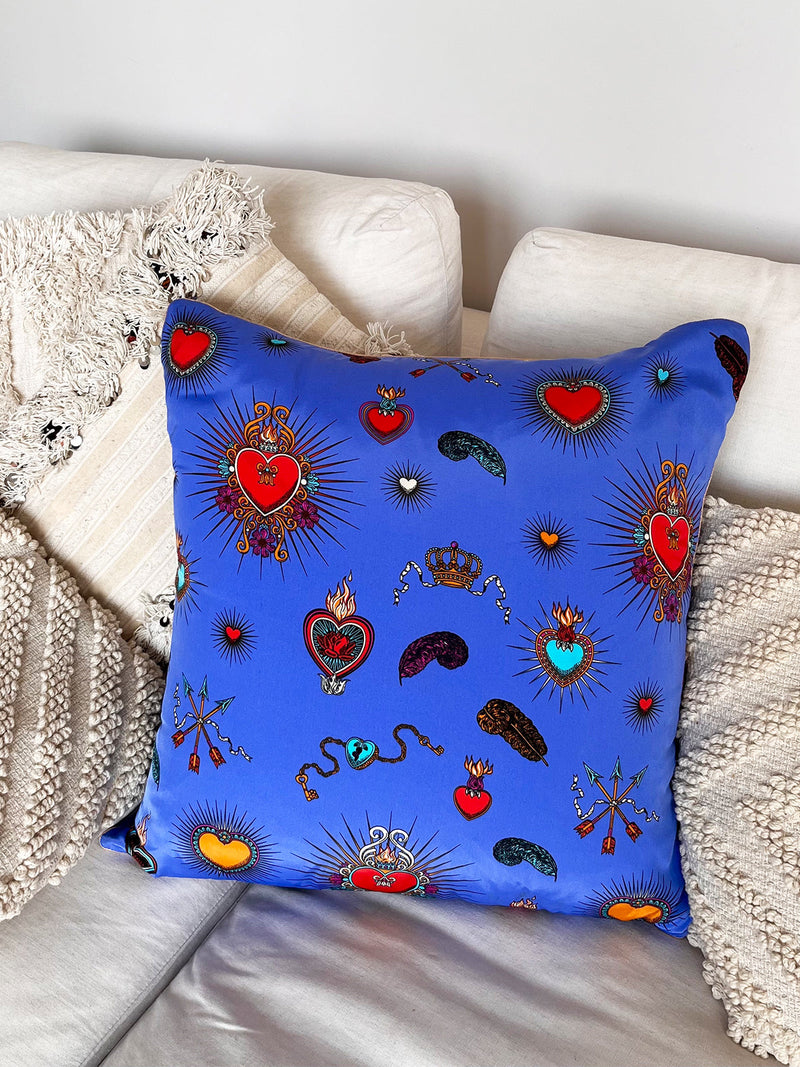 Cushion Cover Royal Blue Heart