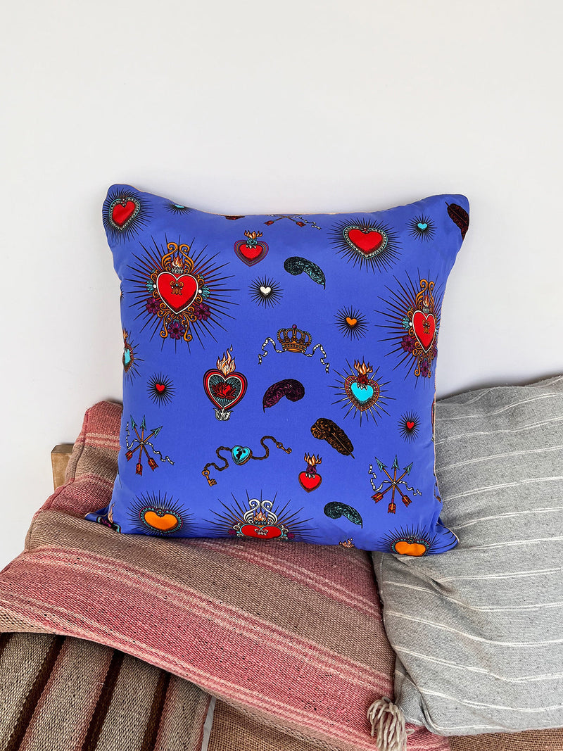 Cushion Cover Royal Blue Heart