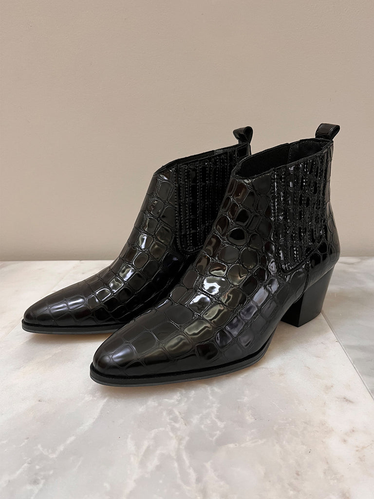 Patent crocodile boots on sale