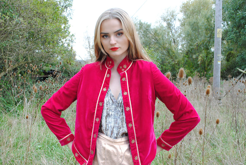 Stella Velvet Jacket Hot Pink