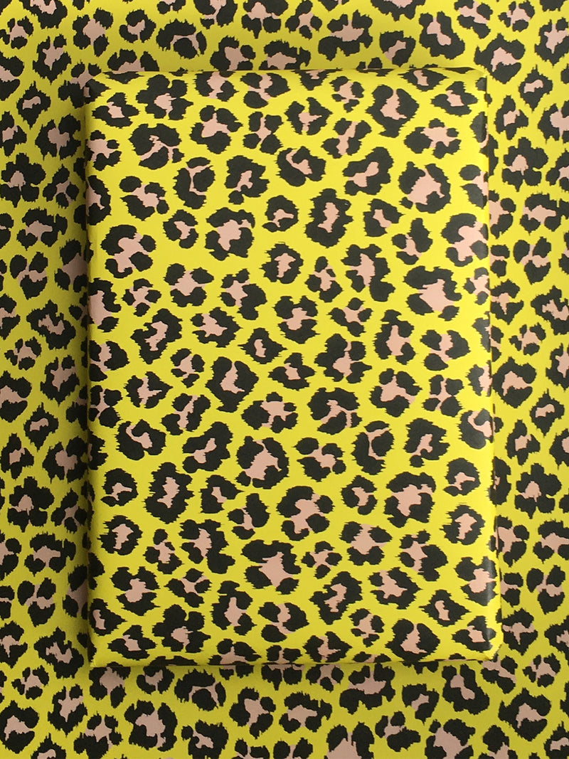 Leopard Wrapping Paper Sheet Yellow/Pale Pink