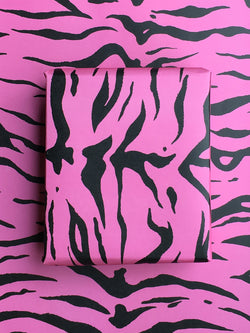 Tiger Wrapping Paper Sheet Pink